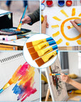 40 Pcs 1 Inch Flat Paint Brushes Watercolor Large Acrylic Paint Brush Synthetic Nylon Oil Painting Brushes Bulk with Wooden Handles for Acrylic Painting Watercolor Oil Crafts Face Body Art
