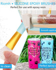 Silicon Epoxy Brushes Set for Making Epoxy Glitter Tumblers, Reusable Flexible Epoxy Application Sticks for Spreading an Even Coat of Epoxy Resin on Tumblers and Cups (Pack of 4)