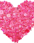 650Pcs Assorted Buttons Bulk for Crafts Buttons for Art, DIY Crafts, Christmas Decoration (Rose Red)