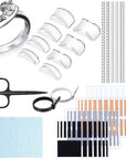96 Pieces Ring Sizer Adjuster Ring Guards Invisible Ring Sizer Loose Ring Size Reducer with Ring Gauge Measuring Tool Jewelry Polishing Cloth and Scissors for Man and Woman Rings
