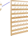 NW Wooden Thread Holder Sewing and Embroidery Thread Rack and Organizer Thread Rack for Sewing with Hanging Hooks for Wall(48-Spools)