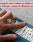 Hot Hem Ruler for Quilting and Sewing – Non-Slip Hot Ironing Ruler and Pleats with Dry or Steam Iron on Quilt Blocks and Clothes - 10" X 2.5"