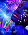 Glow in the Black Light Face Paint Crayons Kit, UV Black Light Makeup Neon Face and Body Paint Sticks Markers for Mardi Gras Halloween Masquerades Makeup