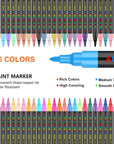 56 Colors Acrylic Paint Pens, Acrylic Paint Markers, 0.7Mm Extre Fine Paint Pens for Canvas, Rock Painting, Wood, Fabric, Ceramic, Stone, Metal