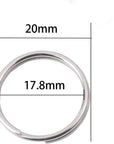 3/4 Inch Split Rings,Stainless Steel round Key Ring Dog ID Ring, Key Chain Rings for Craft,Car Keys Organization(40 Pcs)