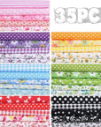 35 Pcs 100% Cotton Fabric Quilting Patchwork Fabric Fat Quarter for Sewing Quilting Squares Fabric Bundles Floral Printed Sewing Supplies for Quilting Patchwork (20 X 20 Inch)