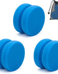 Paint Sponge Applicator 3Pcs,  Black Detail Painting Sponge Double-Side Art Craft round Sponge for Car Waxing, Wall Repairing Kitchen Cleaning Sponges with Storage Mesh Bag (Blue)