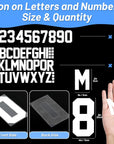 223 Pcs Iron on Letters and Numbers, 8 Inch Clothing Heat Transfer 0 to 9 Jersey Iron on Numbers, 2 Inch White Iron on Vinyl Letters with A-Z PU Alphabets Sticker for DIY Craft Team Uniform Sports