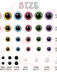 Upgraded Glitter Safety Eyes 324 Pcs 6-24Mm Safety Eyes for Crocheting with Washers and Size Tools Large Crochet Safety Eyes for Amigurumi Gift for Crochet Lovers Halloween Decorations