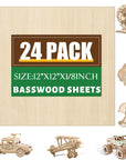 12 Pack Basswood Sheets 1/8X12X12 Inch for Crafts,Unfinished Wood for Laser Cutting & Engraving,Wood Burining,Plywood for Architectural Models.