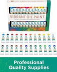 XXL Oil Paint Set - 24 Paints, 25 Brushes, 1 Canvas, and Art Palette - Oil Painting Supplies for Kids and Adults, Paint Supplies