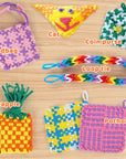 Weaving Loom Kit Toys for Kids and Adults, Potholder Loops Crafts for Girls Ages 6 7 8 9 10 11 12, 7" Pot Holder Loom Knitting Kits and Gifts for Kids and Beginners, Make 6 Masterpieces