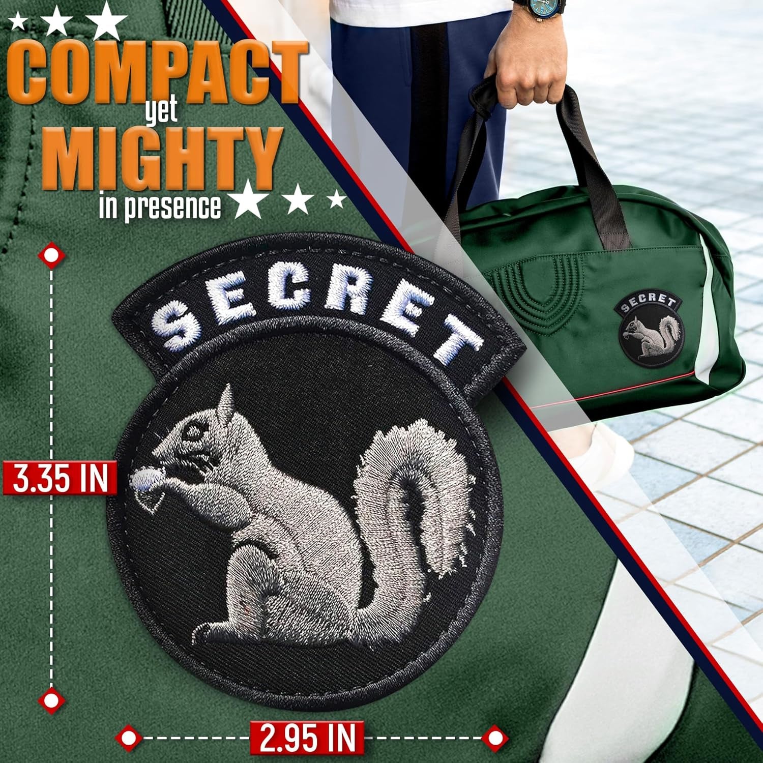 Secret Squirrel Patch for Airsoft Gear - Police Gear Hat Patches for Backpacks Tactical Patches Army Patches for Hats Police Patches - Military Patches for Jackets Tactical Morale Patches Funny
