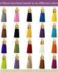 Tassels for Keychains Faux Suede Tassel for DIY Jewelry Making 60 Pcs Leather Keychain Charms Bulk & 60 Pcs Jump Rings Key Chain Rings Bulk for Cellphone Straps Pendants Crafts