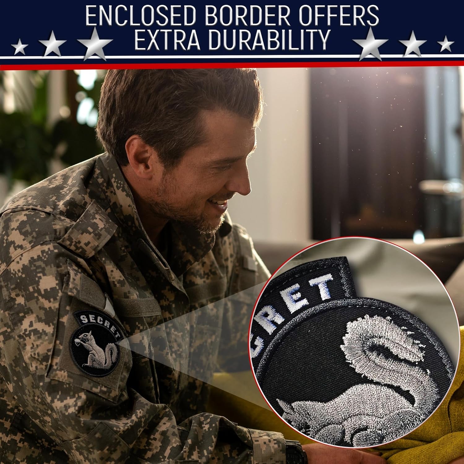 Secret Squirrel Patch for Airsoft Gear - Police Gear Hat Patches for Backpacks Tactical Patches Army Patches for Hats Police Patches - Military Patches for Jackets Tactical Morale Patches Funny