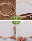 3 Pieces 3 Sizes Square Embroidery Hoops Adjustable Circle Cross Stitch Hoop Embroidery Frames for Sewing, Needlework, DIY Embroidery Craft