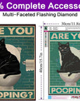 Cat Diamond Painting Kits,5D Diamond Painting Kits for Adults,Diy Diamond Painting Diamond Art,Round Full Drill Diamond Art Kits Gem Art Crafts for Home Decor Gift-12X16In