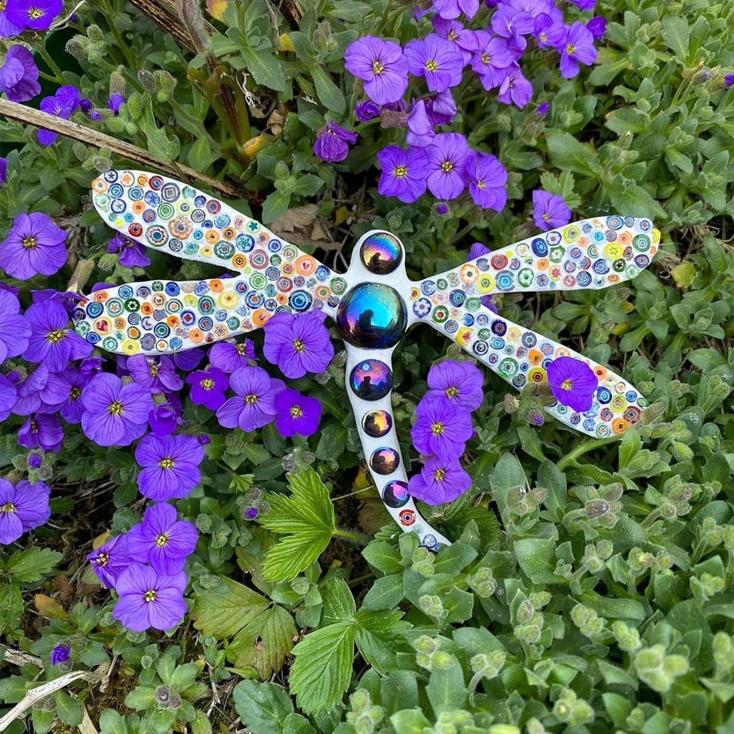 Millefiori Glass Mosaic Tiles for Crafts, Mosaic Glass Pieces,No-Hole Millefiori Glass Beads, Mosaic for Christmas Ornaments,Mosaic Jewelry