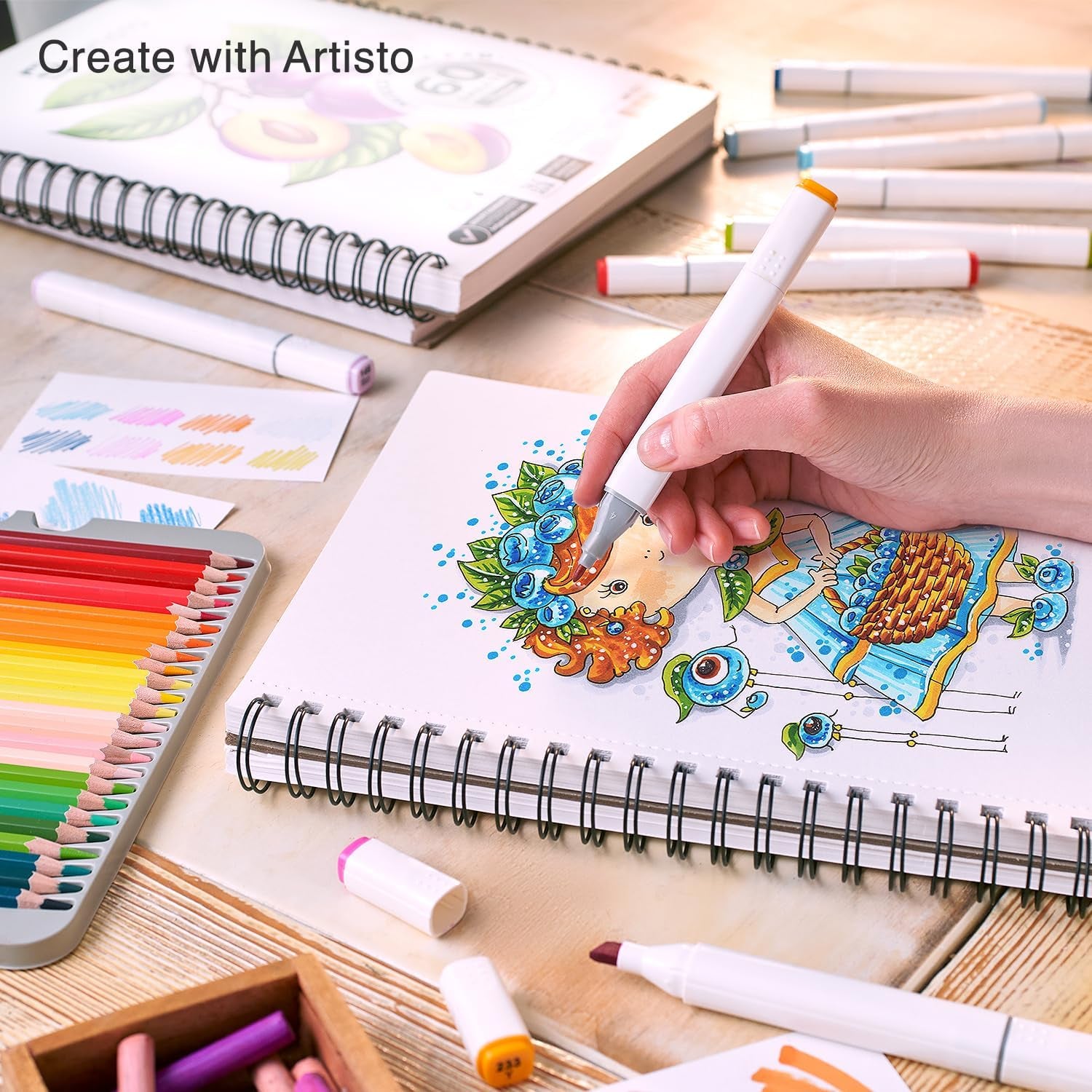 Premium Mixed Media Sketchbooks: Pack of 2 (120 Sheets), 9X12 Inches, 160 GSM, Spiral Bound Sketch Pads, Suitable for a Variety of Wet and Dry Media, Ideal for All Artists