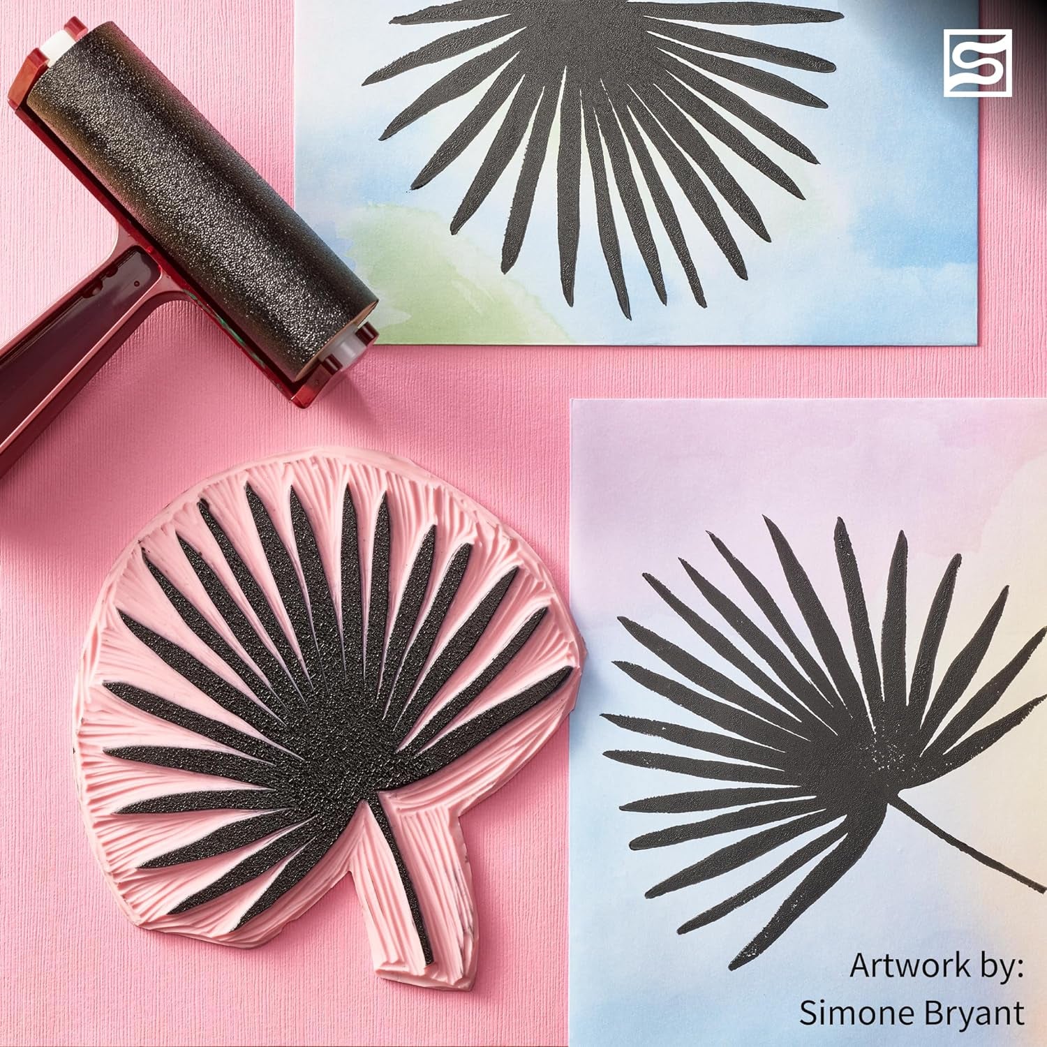 Pop-In Soft Rubber Brayer, 4" – Roller Tool for Crafting and Block Printing, Vinyl, Comfort Grip Handle