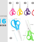Scissors,  6" Multipurpose Scissors Bulk 16-Pack, Right/Left Handed Comfort-Grip Handles Ultra Sharp Blade Shears Sturdy Sharp Scissors for Office Home School Sewing Fabric Craft Supplies