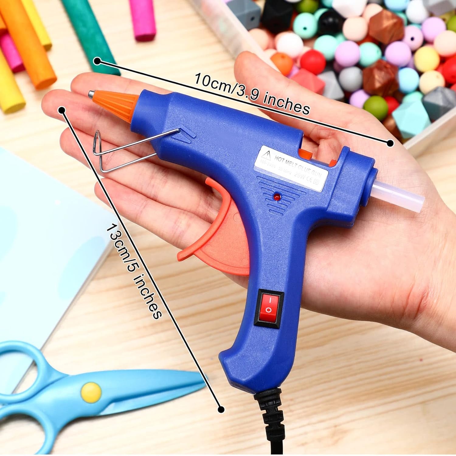 Mini Hot Glue Gun with Glue Sticks for Class Projects Small Hot Melt Gun for Kids Low Temp Glue Gun with Rubber Protector Craft Glue Gun for DIY Arts, Sealing, Home Repairs, 20 W (4 Pieces)