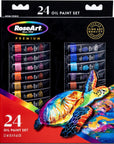 Premium Oil Paint - Set 12 Colors, Maximum Strength Pigmented Oil Paints for Professionals, Students,