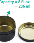 Candle Tins 8Oz, 24 Piece Candle Tin Cans Bulk Candle Containers for Candle Making Supplies Wholesale Candle Tins - Black