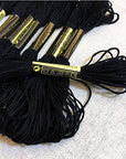 Black Embroidery Floss, 24 Skeins Embroidery Thread Friendship Bracelet String, Cross Stitch Threads Hair Wrap Yarn