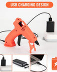 Cordless Hot Glue Gun, USB Rechargeable Wireless Mini Hot Melt Glue Gun with 20 Glue Sticks and USB Cable, Battery Operated Glue Gun DIY Tool for Art, Crafts, Decorations, Fast Repairs