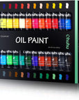 Oil Paint Set, 24 Oil-Based Colors, 12Ml/0.42Oz X 24 Tubes Non-Toxic Oil Painting Set Supplies for Canvas Painting Artist Kids Beginners Adults Classroom DIY Art Supplies Gift