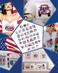 36 Pcs Patriotic Iron on Transfers 4Th of July Iron on Decals Patches Independent Day Western Heat Transfers Vinyl Decals for Clothes Bag Covers DIY Decorations
