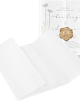 50 Pack Luxury Pre-Folded Vellum Jackets for 5X7 Invitations, Semi-Clear 115GSM Vellum Paper 5X7 Jackets for Wedding Invitations Wraps