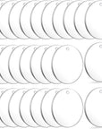 Acrylic Keychain Blanks, 50Pcs Clear Keychains for Vinyl, Transparent Circle Discs Blanks Bulk DIY Keychain, Crafting and Vinyl Projects