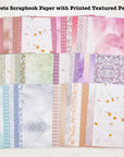 90 Sheets Scrapbook Paper and Decorative Mesh Fabric Assorted Set - 6 Pack Mixed Special Paper for Scrapbooking Planner Bullet Junk Journal Supplies Mixed Media Collage Card Embellishment 5.1X7 Inch