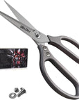 Heavy Duty Scissors 9'', All Purpose, Leather Scissors, Reinforced Stainless Steel Blades with Metal Handles for Home, Office, Easy Cutting Cardboard, Fabric, Carpet, Leather
