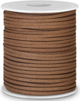 Leather String, Flat Suede Cord Faux Leather Cord Thin Leather Lace for Bracelets, Necklaces, Jewelry Making and Art Crafts (2.7 MM Brown)