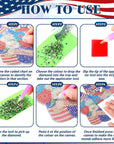 3 Pcs 4Th of July Patriotic Door Decorations DIY Independence Day Diamond Painting Hanging Sign 4Th of July Door Hanger Set Diamond Art Welcome Sign for Home Wall Front Door Party Supplies