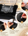 8 Pcs Purse Chain Strap Extender 16 Pcs Studs Rivets D Ring for Purse 7.9 Inch Flat Chain with Post Head Buttons Accessories with Hole Punch for DIY Wallet Handbags Tumblers Craft, 4 Colors