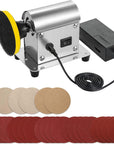 Electric Resin Polishing Machine, Resin Sanding and Polishing Kit Sander, 90W 7-Speed 24V, Including 26 PCS Sandpaper Resin Grinding Polisher Supplies, Epoxy Casting Tools for Resin Molds