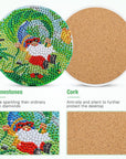 8 Pcs Diamond Art Painting Coasters with Holder, DIY Coasters Gnomes Diamond Art Painting Coaster Kits for Beginners Adults Cartoon Diamond Art Coasters Drinks Coaster Craft Supplies 4 Inch