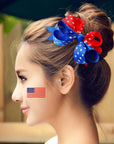 4Th of July Ribbon 4 Rolls, Patriotic Ribbon, Red White and Blue Ribbon Stars Strips, Fourth of July Ribbon for Wreaths Hair Bows Decorations, Independence Day Memorial Veterans Day Decor