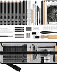 70 Pcs Drawing Set Sketching Kit - Sketch Pencils Art Supplies for Adults Artists Kids with 3-Color Sketchbook,Graphite,Pastel,Charcoal Pencils,Blending Tools
