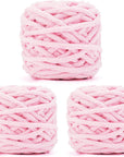 Blanket Yarn 3 Pack of 100G/3.5Oz - White Chenille Yarn 6 Super Bulky - Knitting, Crocheting & Crafts Chunky Yarn