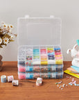 3 Pack 36 Grids Clear Stackable Plastic Organizer Storage Box Container with Adjustable Dividers for Beads, Art DIY, Crafts, Jewelry, Fishing Tackle with 5 Sheet Label Stickers