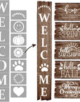 Welcome Stencil, Stencils for Painting on Wood Reusable, Own DIY Projects, Gifts and More, Easy to Use Large Letter Stencil – Horizontal and Vertical (Welcome Stencil)