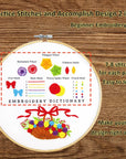 Beginners Embroidery Kit: Easy Stitch Tutorial for Embroidery Starters - Great Embroidery Dictionary for Beginners - Fun Craft for Adults Kids