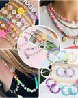 16860 Pcs Clay Beads Bracelet Making Kit, 128 Colors Polymer Beads Spacer Heishi Beads, Flat Preppy Beads for Jewelry Making Kit with Charms, DIY Crafts Gift