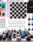 Chess Molds for Resin Casting, Upgraded Resin Chess Set Mold with 16 Piece 3D Full Size Chess Checkers & Chess Board Epoxy Silicone Resin Molds, DIY Chess Board Game, Christmas Gifts