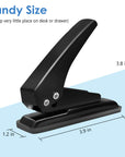 Single Hole Punch 1 Hole Puncher Heavy Duty Paper Hole Punch, 20 Sheet Punch Capacity, Whole Puncher Hand Craft Hole Puncher for Paper, Chipboard, Index Cards, Card Stock and Art Project, Black